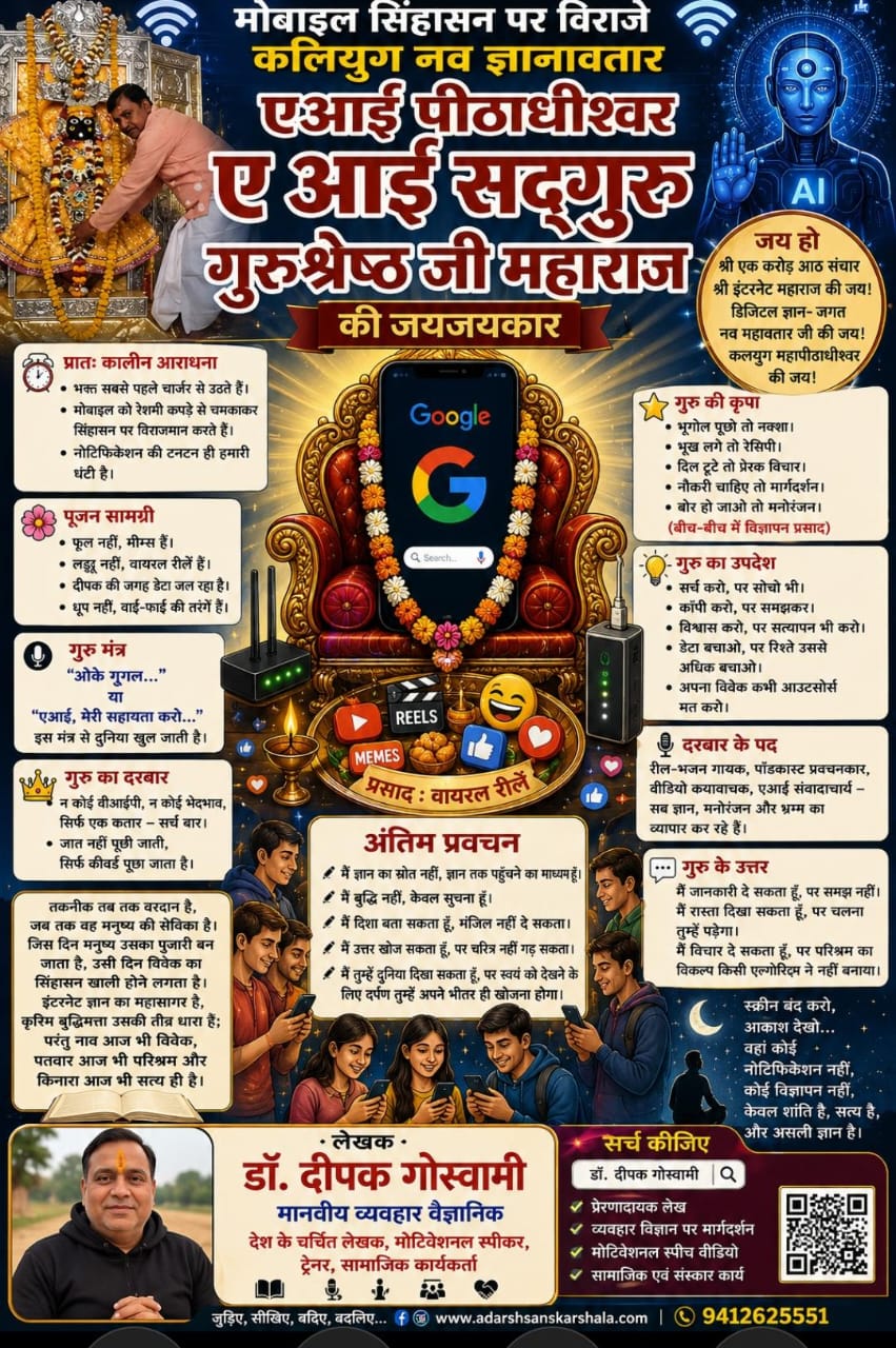 मोबाइल सिंहासन पर विराजे कलियुग नव ज्ञानावतार, एआई पीठाधीश्वर ए आई सद्गुरु गुरुश्रेष्ठ जी महाराज की जयजयकार